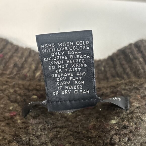 Sarah Spencer Brown V-Neck Lambs Wool Blend Cardigan Women's Size L Button Down - Picture 9 of 9